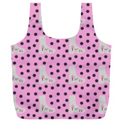 Deer Boots Pink Grey Full Print Recycle Bags (l)  by snowwhitegirl