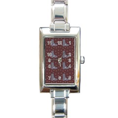 Deer Boots Brown Rectangle Italian Charm Watch by snowwhitegirl