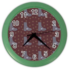 Deer Boots Brown Color Wall Clocks by snowwhitegirl