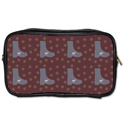 Deer Boots Brown Toiletries Bags 2-side by snowwhitegirl