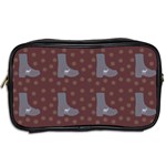 Deer Boots Brown Toiletries Bags 2-Side Back