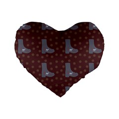 Deer Boots Brown Standard 16  Premium Heart Shape Cushions by snowwhitegirl