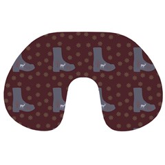 Deer Boots Brown Travel Neck Pillows by snowwhitegirl