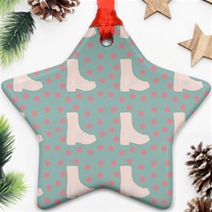 Deer Boots Blue White Star Ornament (two Sides) by snowwhitegirl