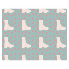 Deer Boots Blue White Double Sided Flano Blanket (medium)  by snowwhitegirl