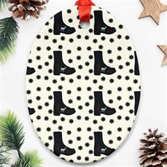 Deer Boots White Black Ornament (oval) by snowwhitegirl