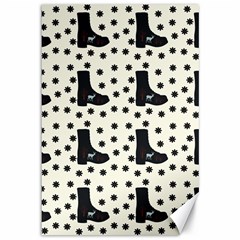 Deer Boots White Black Canvas 12  X 18  