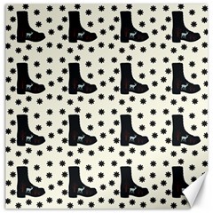 Deer Boots White Black Canvas 16  X 16   by snowwhitegirl