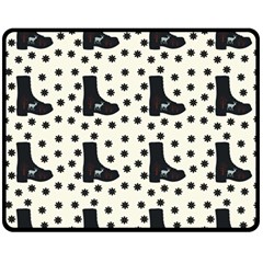 Deer Boots White Black Fleece Blanket (medium)  by snowwhitegirl