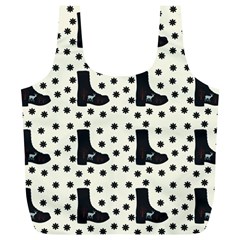 Deer Boots White Black Full Print Recycle Bags (l)  by snowwhitegirl