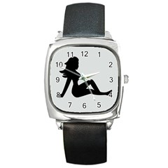 Girls Of Fitness Square Metal Watch by Mariart