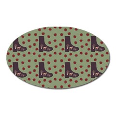 Deer Boots Green Oval Magnet by snowwhitegirl