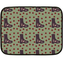 Deer Boots Green Double Sided Fleece Blanket (mini)  by snowwhitegirl