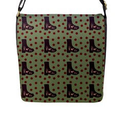 Deer Boots Green Flap Messenger Bag (l)  by snowwhitegirl