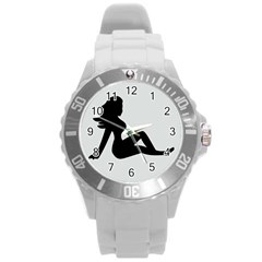 Girls Of Fitness Round Plastic Sport Watch (l) by Mariart