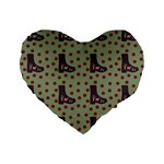 Deer Boots Green Standard 16  Premium Flano Heart Shape Cushions Front