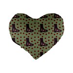 Deer Boots Green Standard 16  Premium Flano Heart Shape Cushions Back