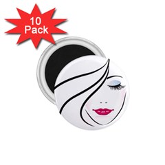 Makeup Face Girl Sweet 1 75  Magnets (10 Pack) 