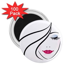 Makeup Face Girl Sweet 2 25  Magnets (100 Pack) 