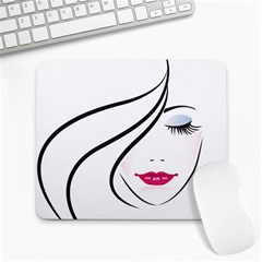 Makeup Face Girl Sweet Large Mousepads by Mariart