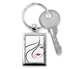 Makeup Face Girl Sweet Key Chains (rectangle) 