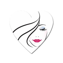 Makeup Face Girl Sweet Heart Magnet by Mariart