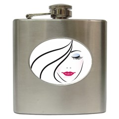 Makeup Face Girl Sweet Hip Flask (6 Oz)