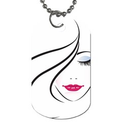 Makeup Face Girl Sweet Dog Tag (two Sides) by Mariart