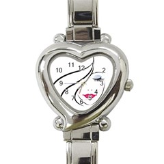 Makeup Face Girl Sweet Heart Italian Charm Watch