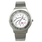 Makeup Face Girl Sweet Stainless Steel Watch Front