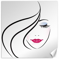 Makeup Face Girl Sweet Canvas 16  X 16   by Mariart