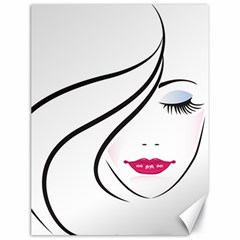 Makeup Face Girl Sweet Canvas 18  X 24   by Mariart