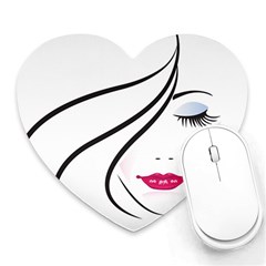 Makeup Face Girl Sweet Heart Mousepads by Mariart