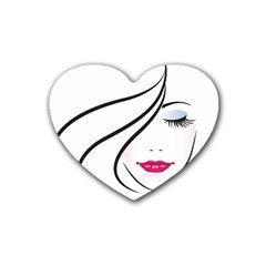 Makeup Face Girl Sweet Heart Coaster (4 Pack)  by Mariart