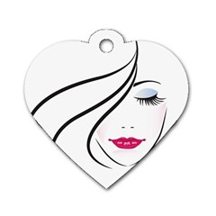 Makeup Face Girl Sweet Dog Tag Heart (two Sides)