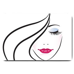 Makeup Face Girl Sweet Large Doormat 