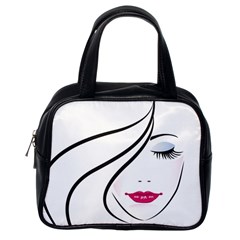 Makeup Face Girl Sweet Classic Handbags (one Side) by Mariart