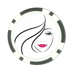 Makeup Face Girl Sweet Poker Chip Card Guard (10 Pack) by Mariart