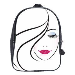 Makeup Face Girl Sweet School Bag (large)