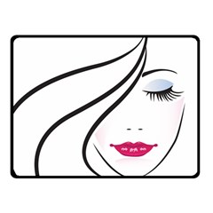 Makeup Face Girl Sweet Fleece Blanket (small)