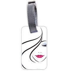 Makeup Face Girl Sweet Luggage Tags (two Sides) by Mariart