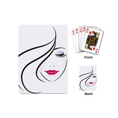 Makeup Face Girl Sweet Playing Cards (mini)  by Mariart