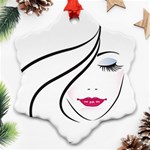 Makeup Face Girl Sweet Ornament (Snowflake) Front