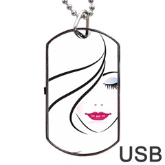 Makeup Face Girl Sweet Dog Tag Usb Flash (two Sides)