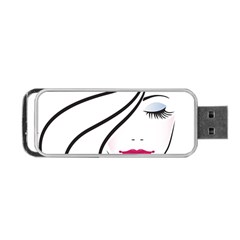 Makeup Face Girl Sweet Portable Usb Flash (two Sides) by Mariart