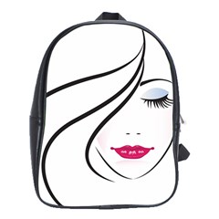 Makeup Face Girl Sweet School Bag (xl) by Mariart