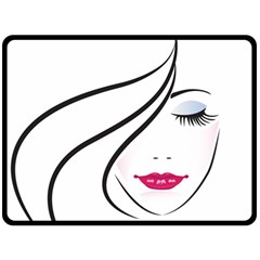 Makeup Face Girl Sweet Double Sided Fleece Blanket (large)  by Mariart