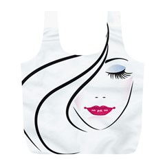 Makeup Face Girl Sweet Full Print Recycle Bags (l) 