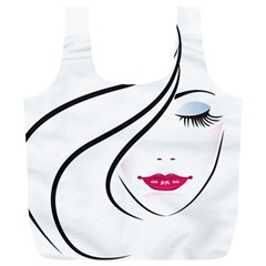 Makeup Face Girl Sweet Full Print Recycle Bags (l)  by Mariart