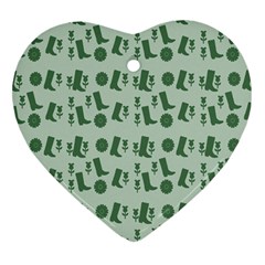 Green Boots Heart Ornament (two Sides) by snowwhitegirl